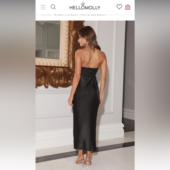 Hello Molly Chase The Satin Maxi Dress Black - Picture 3 of 6